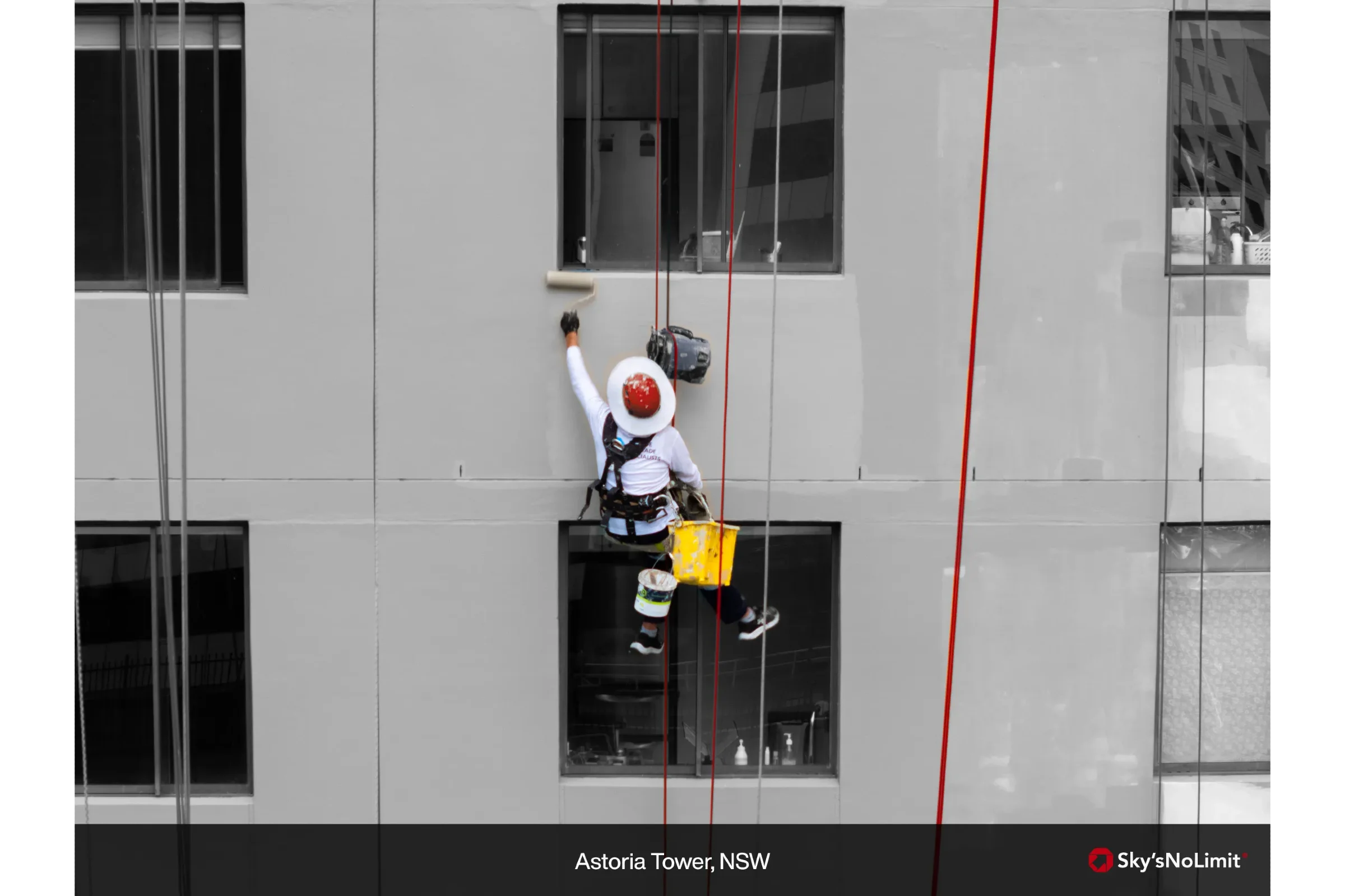 Technician accessing a commercial building to carry out planned maintenance works.